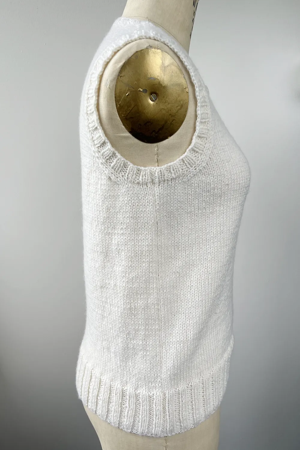 KNITS - Handknit Sweater Vest w/buttons - Winter White M sold by Anne Mulaire product image thumbnail 5