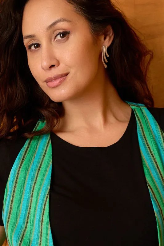 Sheppards Hook - Silver Staghorn Earrings- Large #128 sold by Anne Mulaire