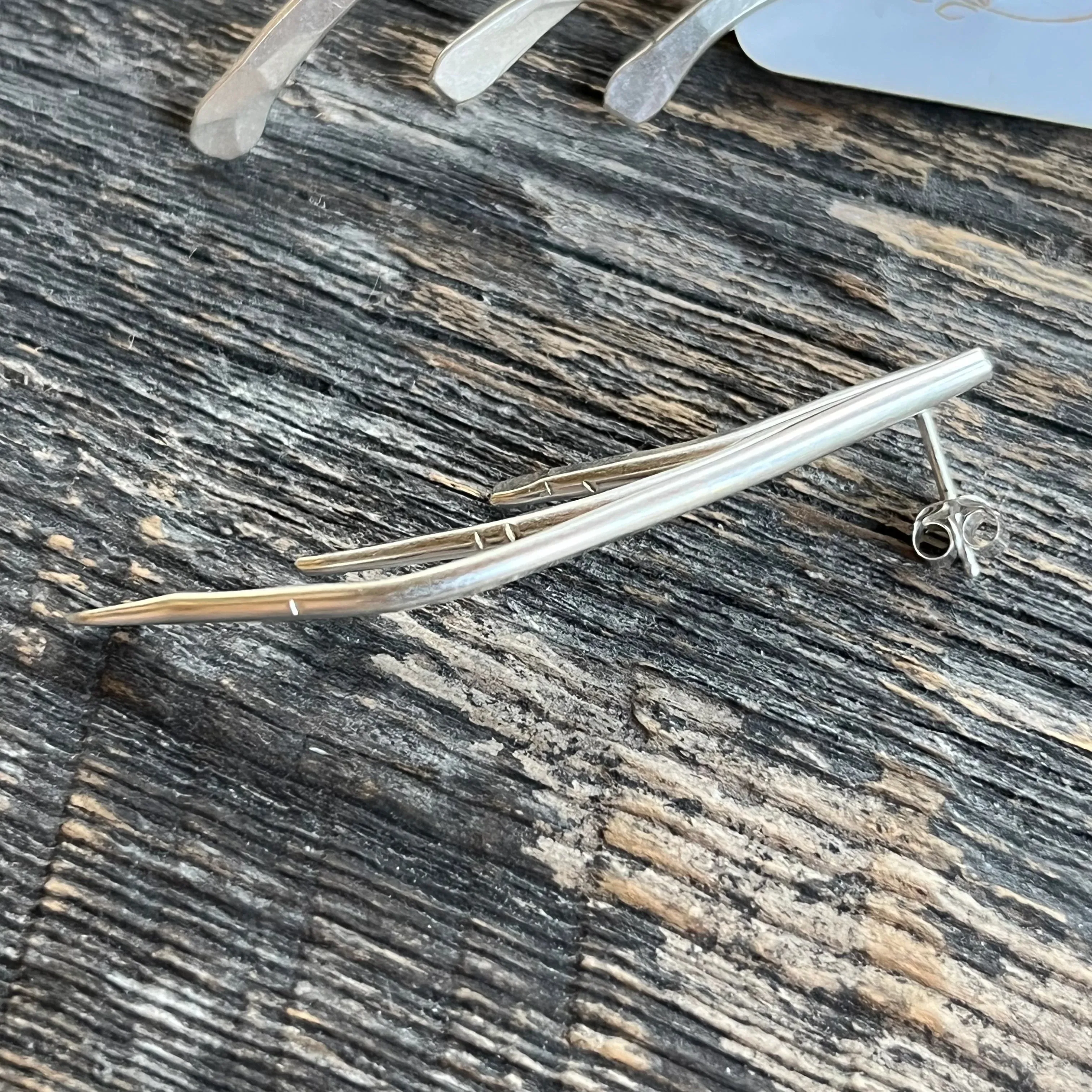 Sheppards Hook - Silver Staghorn Earrings- Short #126 sold by Anne Mulaire product image thumbnail 2