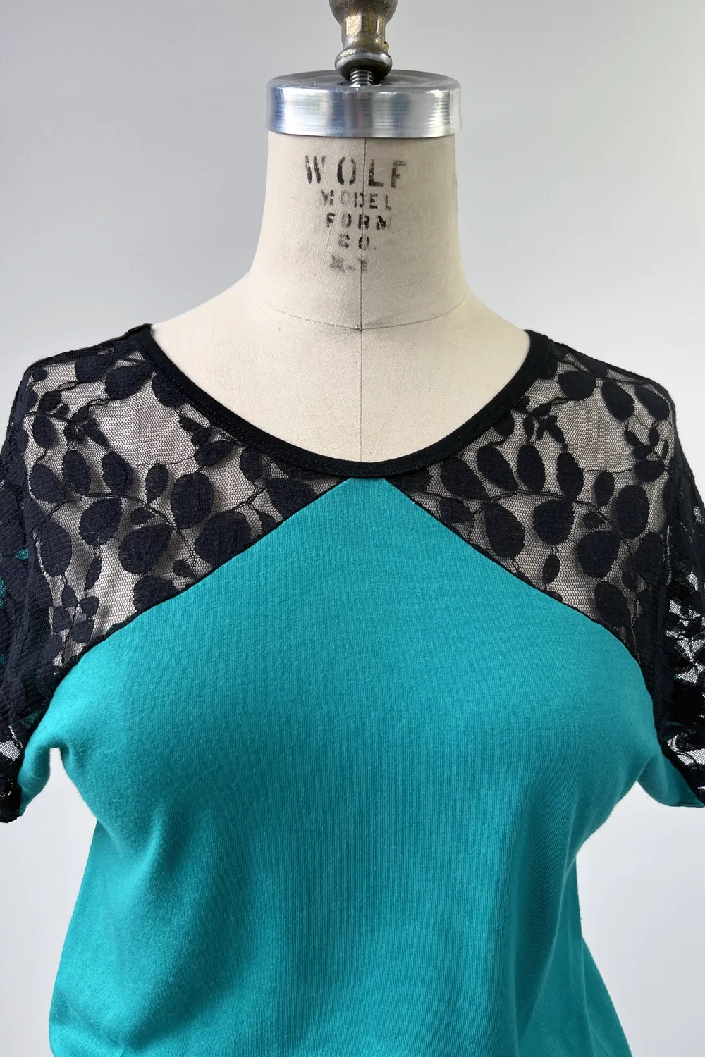 RESALE - Lace Blouse - Jade/ Black - XS/S sold by Anne Mulaire product image thumbnail 2