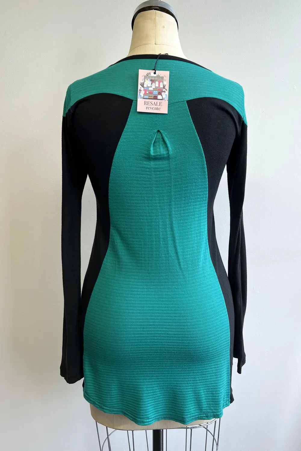 RESALE - Tunic V neck -Blk/Jade - XS sold by Anne Mulaire product image thumbnail 3