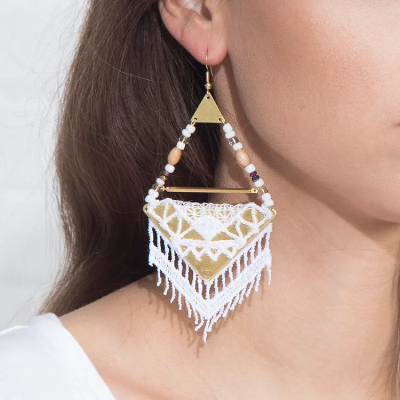 This Ilk - Bazaar Earrings- white sold by Anne Mulaire