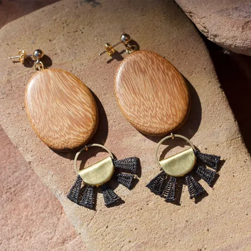 This Ilk - Impala Earrings- wood sold by Anne Mulaire product image thumbnail 2
