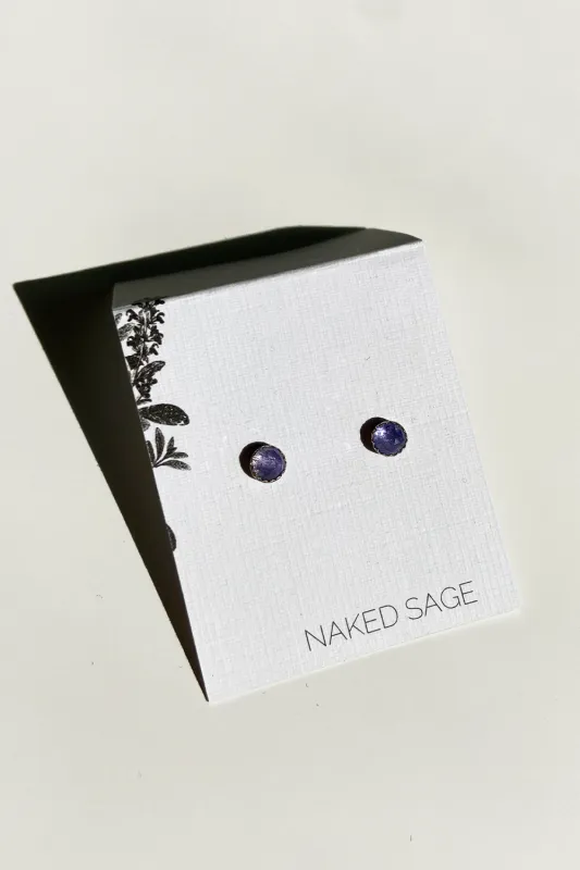 Naked Sage - Tanzanite Silver Studs sold by Anne Mulaire