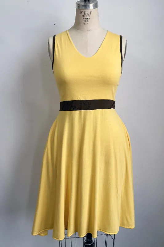 RESALE - Light Bamboo Dress - S - Yellow sold by Anne Mulaire
