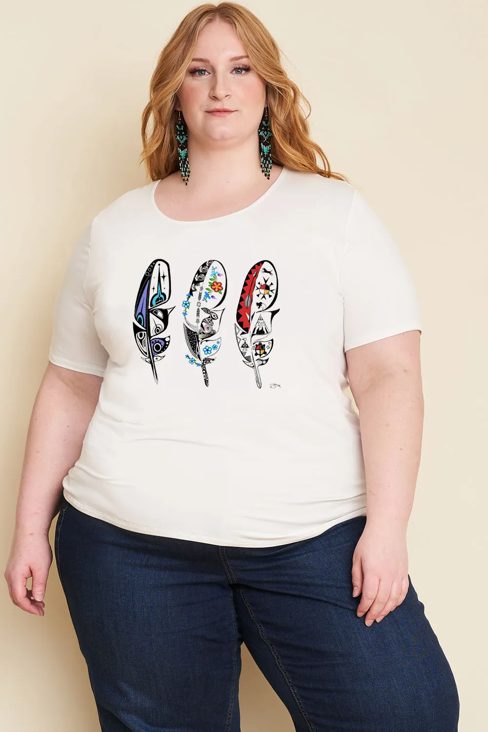 FEATHER Bamboo T-Shirt sold by Anne Mulaire product image thumbnail 3