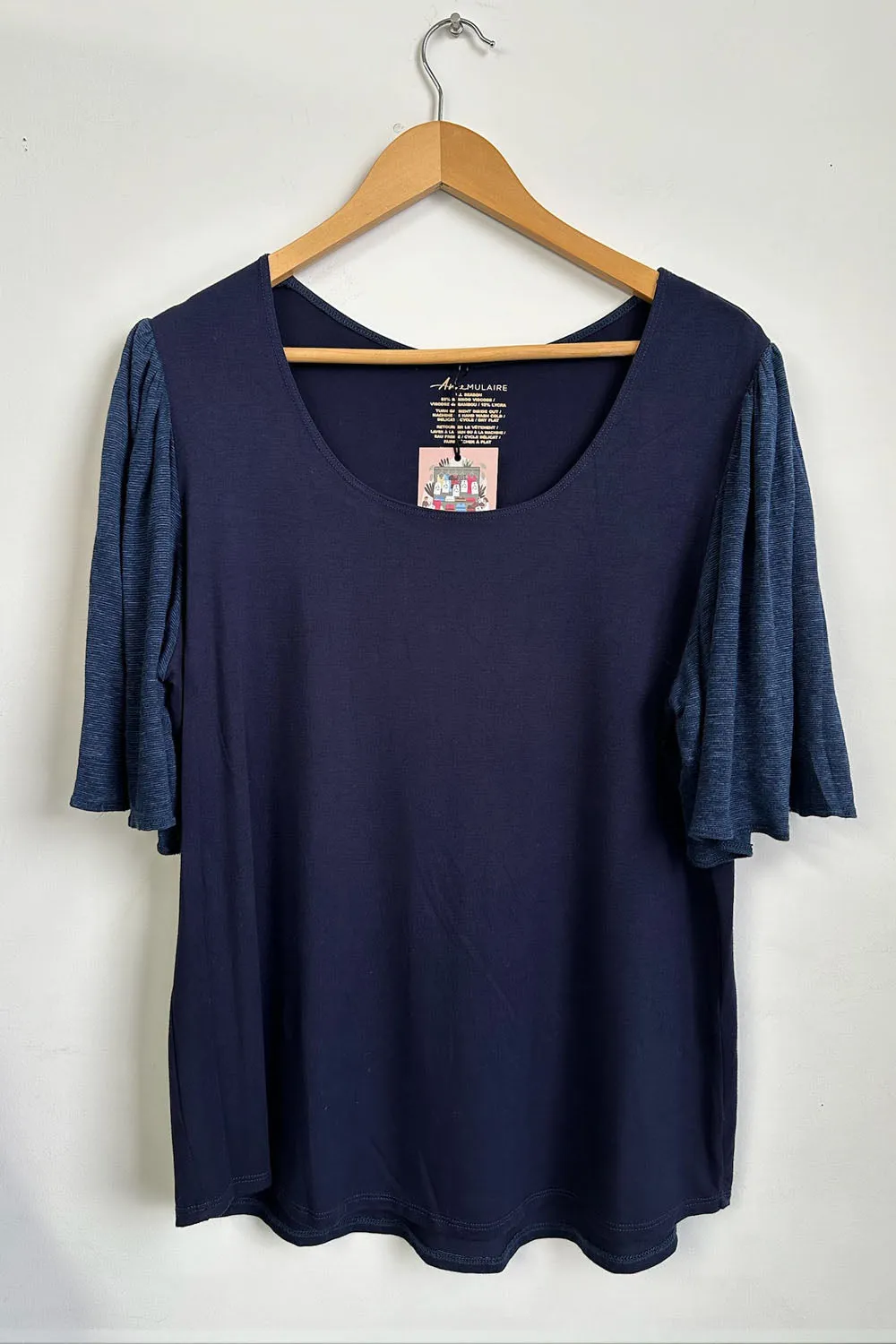 RESALE -Jolene Blouse- L- Navy- RE275 sold by Anne Mulaire