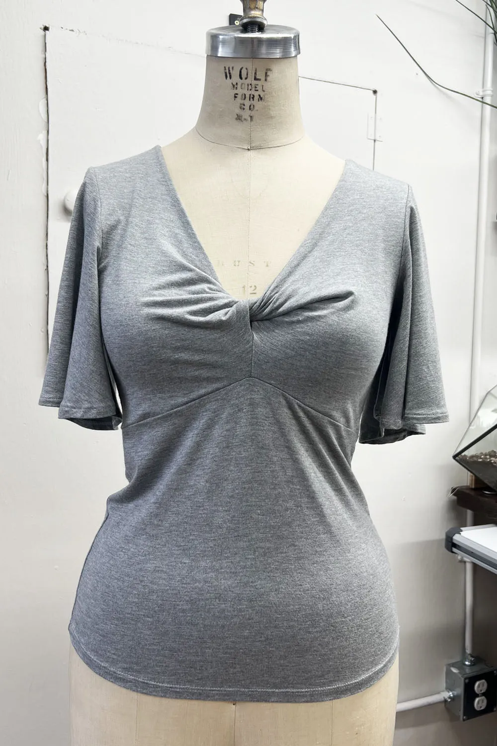 RESALE -Twist Top- XS -Heather Grey- RE332 sold by Anne Mulaire