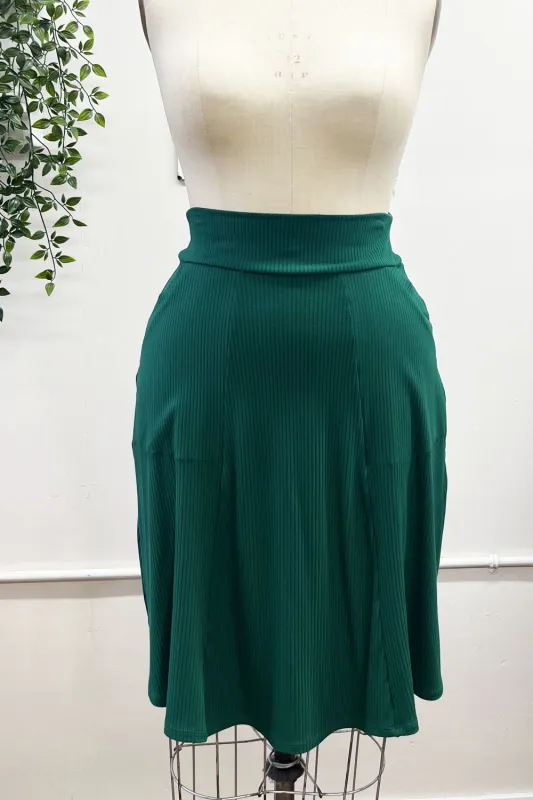 RESALE -Rib Skirt- S/M- evergreen rib - RE320 sold by Anne Mulaire