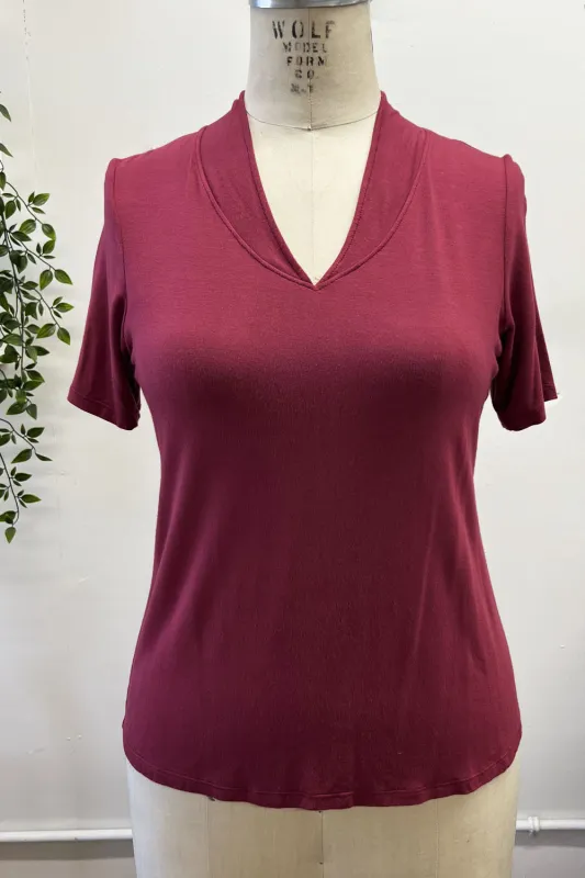 RESALE -Envie Blouse - S Red Wine- RE305 sold by Anne Mulaire