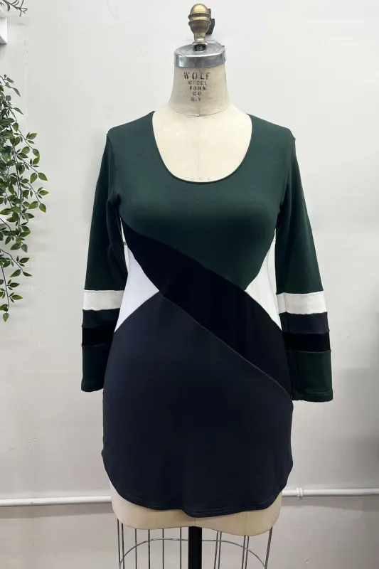 RESALE -Zero Waste Classic Tunic - S Charcoal/Pine Mix- RE285 sold by Anne Mulaire