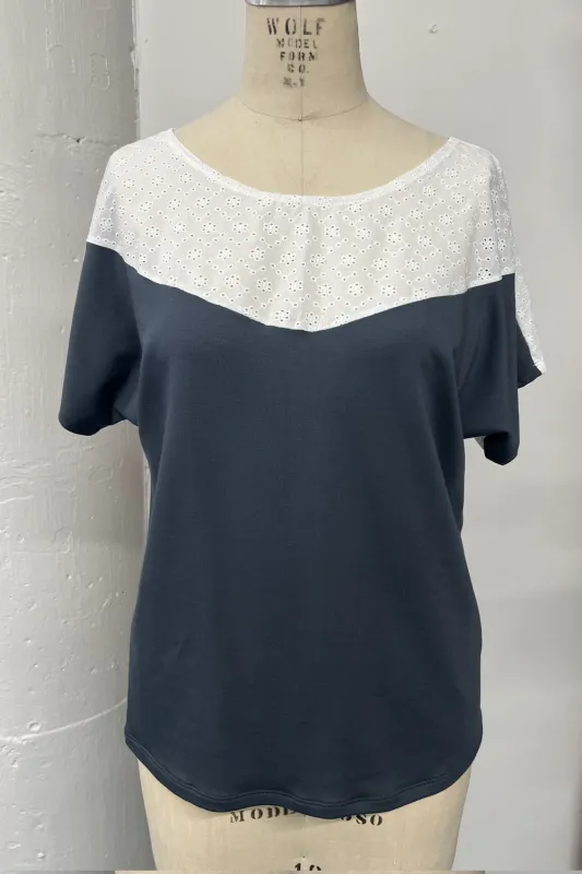 RESALE -Cotton Lace Blouse- S- RE440 sold by Anne Mulaire