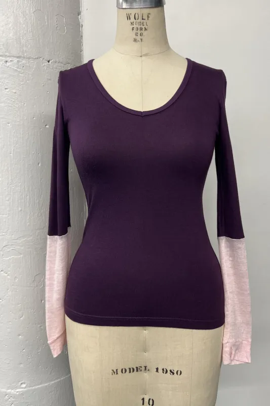 RESALE - Long Sleeve Top- Eggplant- XS- RE411 sold by Anne Mulaire