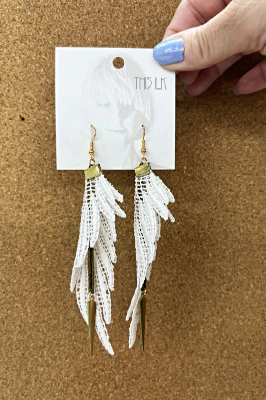 This Ilk - Parrot Earrings - White sold by Anne Mulaire