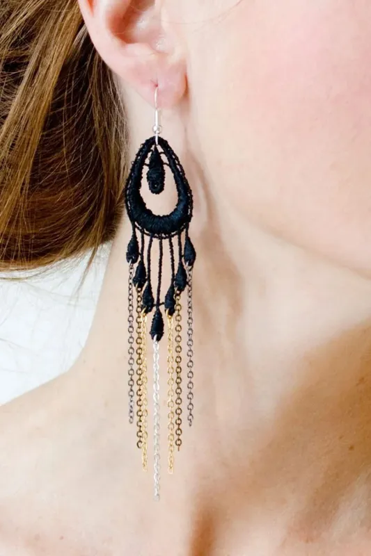 This Ilk - Glamour earrings- black sold by Anne Mulaire