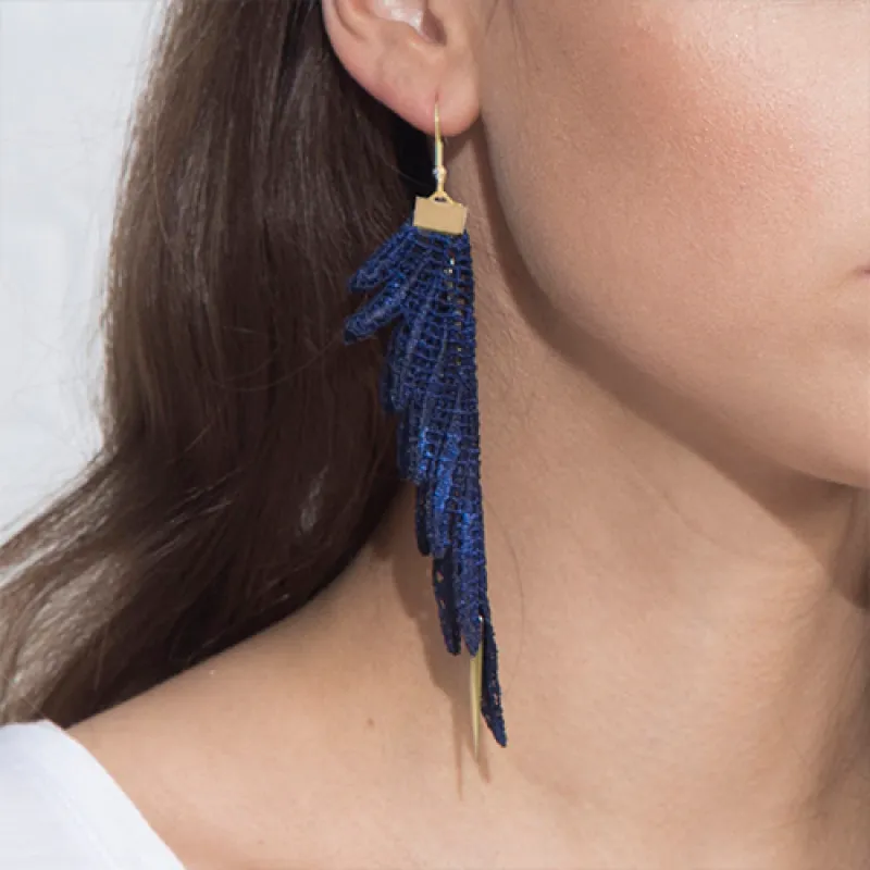 This Ilk - Parrot Earrings - Navy sold by Anne Mulaire