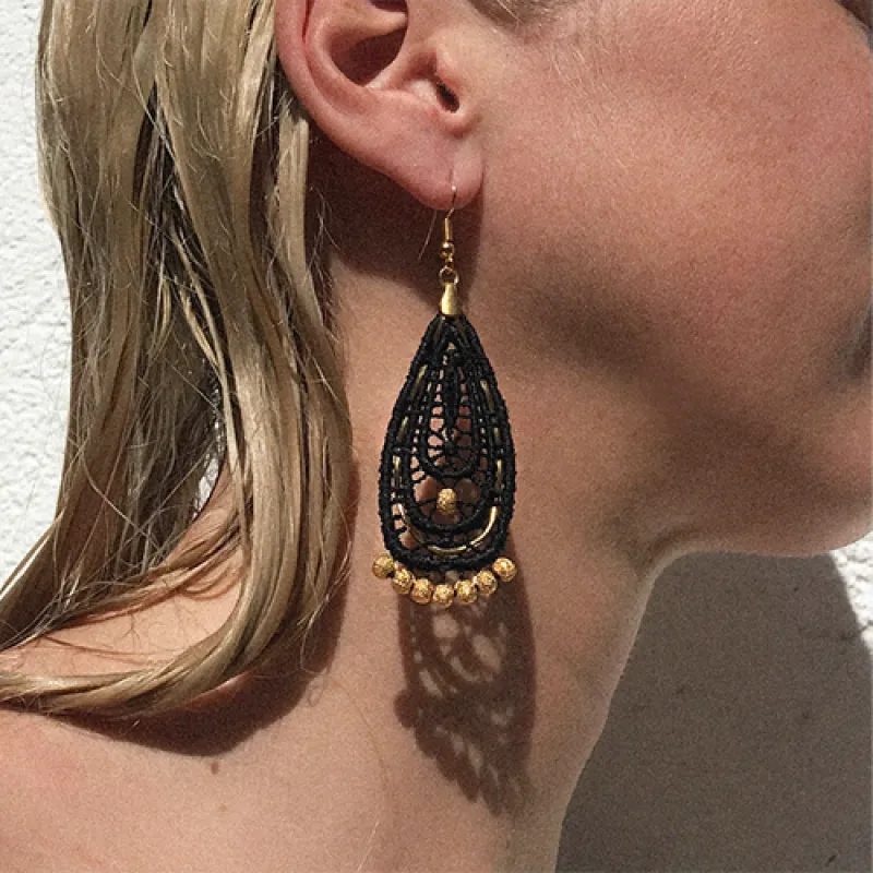 This Ilk - Cavatina Earrings - Black sold by Anne Mulaire
