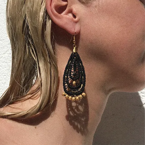 This Ilk - Cavatina Earrings - Black sold by Anne Mulaire