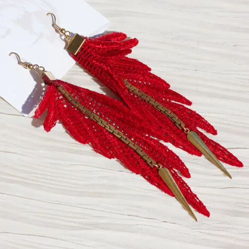 This Ilk - Parrot Earrings - Fire engin red sold by Anne Mulaire