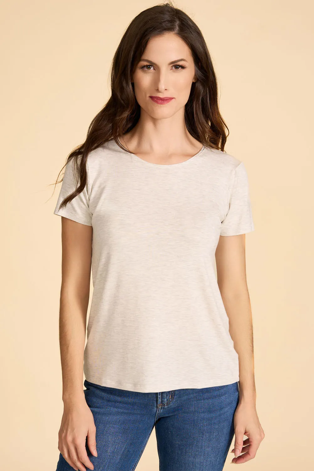 CLASSIC Bamboo Tee- Cream Mix sold by Anne Mulaire product image thumbnail 2