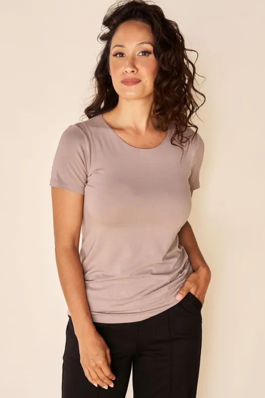 CLASSIC Bamboo Tee- Oyster sold by Anne Mulaire