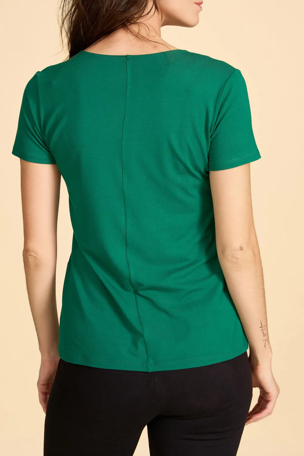 CLASSIC Bamboo Tee- Evergreen sold by Anne Mulaire product image thumbnail 5
