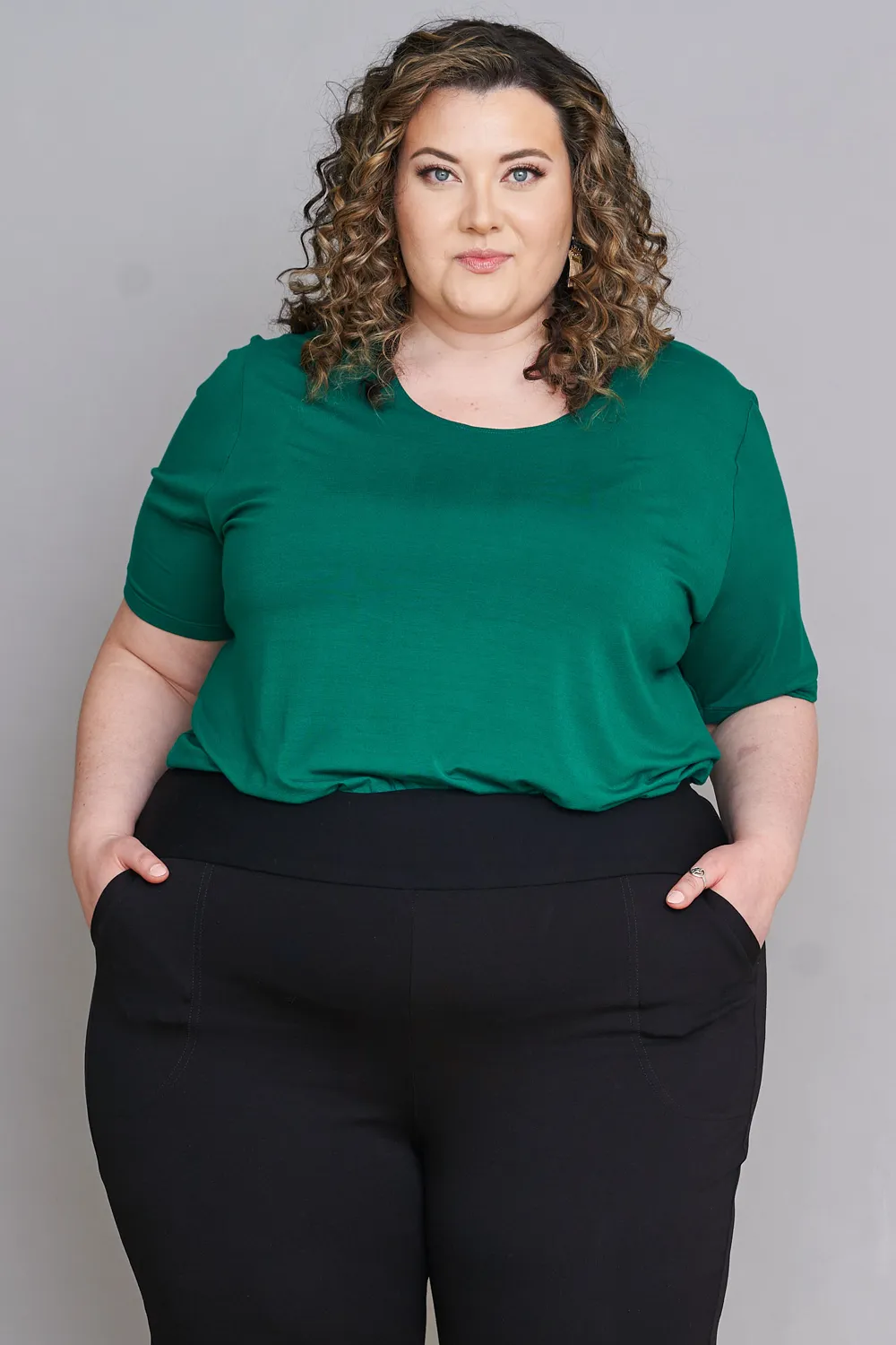 CLASSIC Bamboo Tee- Evergreen sold by Anne Mulaire