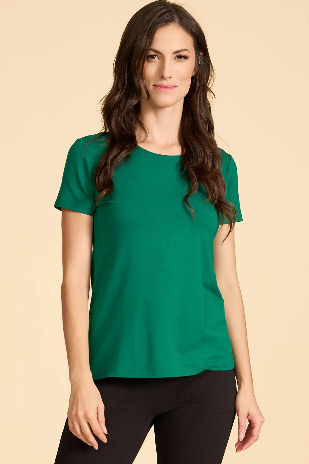 CLASSIC Bamboo Tee- Evergreen sold by Anne Mulaire product image thumbnail 4