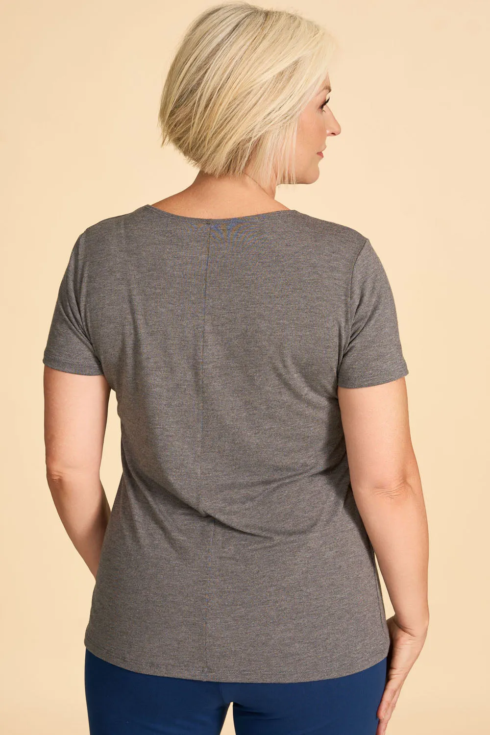 CLASSIC Bamboo Tee- Dark Heather sold by Anne Mulaire product image thumbnail 4