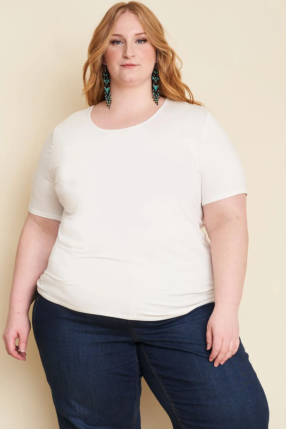 CLASSIC Bamboo Tee- Cream sold by Anne Mulaire product image thumbnail 4