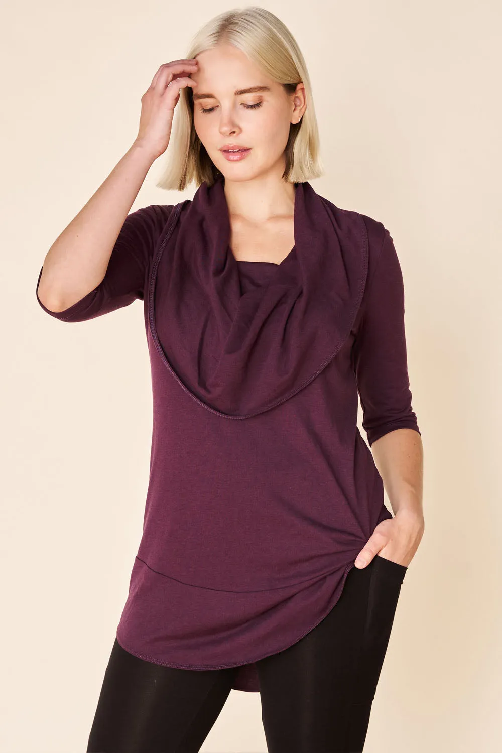 DANIELLE Tunic- Eggplant sold by Anne Mulaire product image thumbnail 3