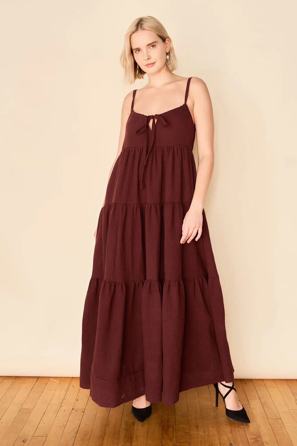 ROSALIE Sustainable Fabric Dress- Cabernet sold by Anne Mulaire product image thumbnail 4