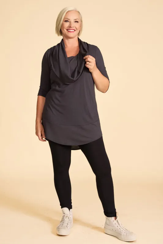 DANIELLE Tunic- Charcoal sold by Anne Mulaire