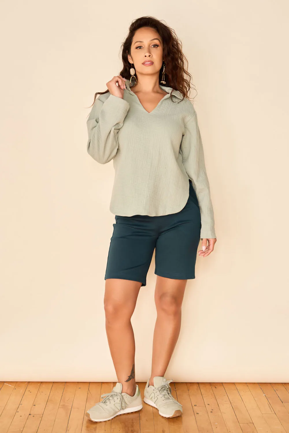 SOLEIL Sustainable Fabric Blouse- Sea Green sold by Anne Mulaire product image thumbnail 2