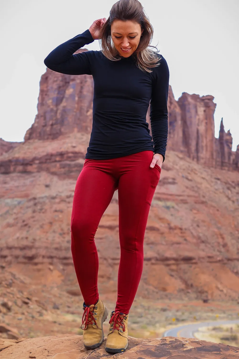WINTER SEASON Pocket Legging - Scarlet sold by Anne Mulaire