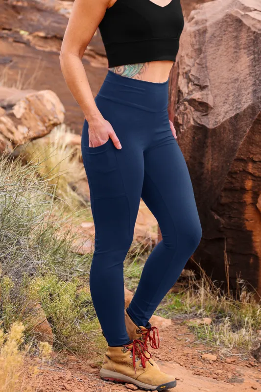 WINTER SEASON Pocket Legging - Indigo sold by Anne Mulaire