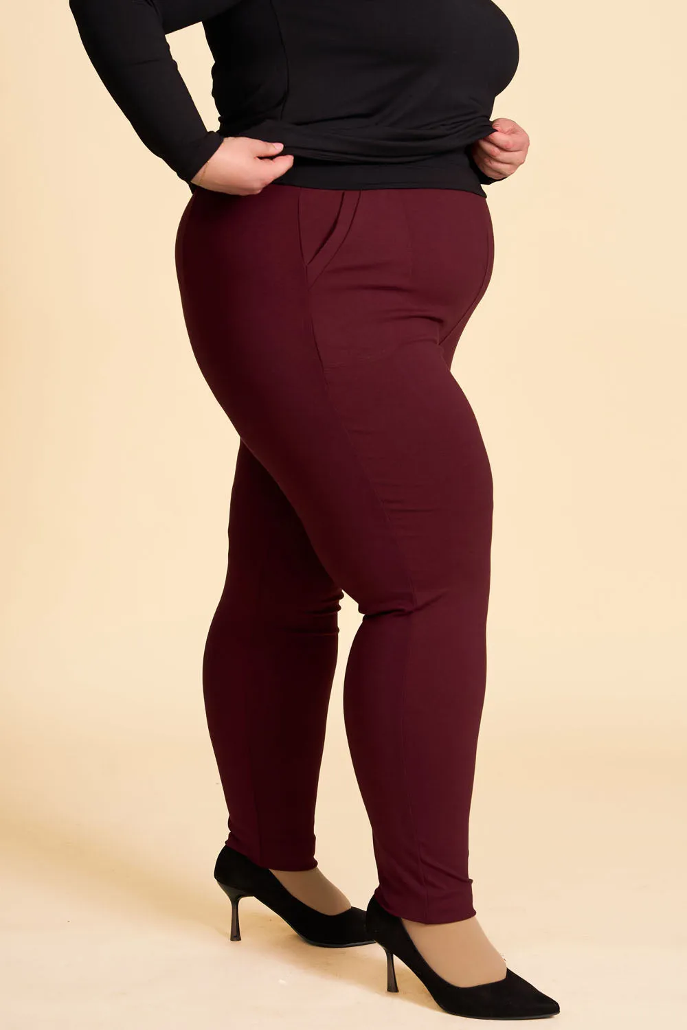 CHAPLIN SLIM Pant- Merlot sold by Anne Mulaire product image thumbnail 2