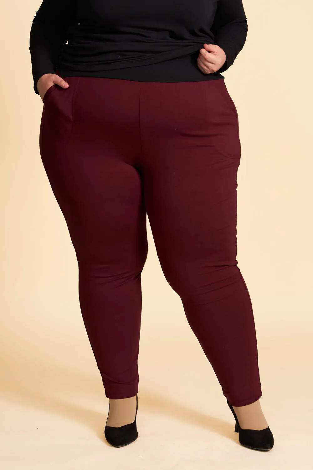 CHAPLIN SLIM Pant- Merlot sold by Anne Mulaire product image thumbnail 3