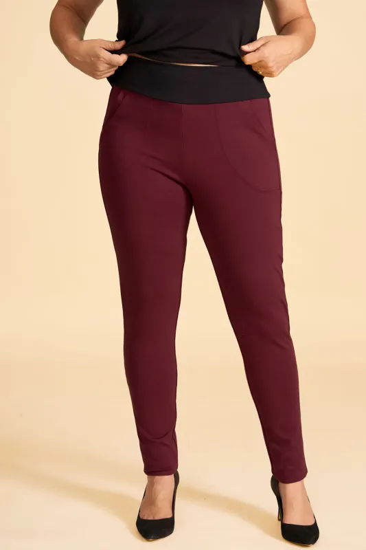 CHAPLIN SLIM Pant- Merlot sold by Anne Mulaire
