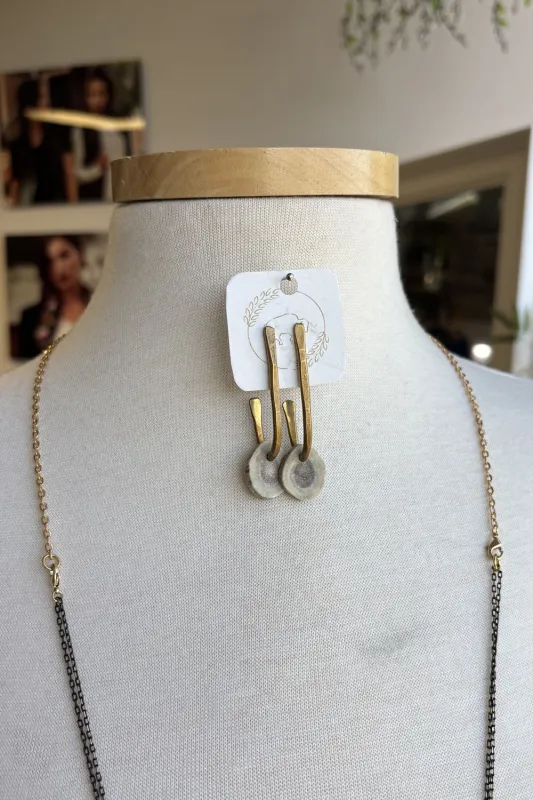 Sheppards Hook - Brass Hook Stud Earrings- #226 sold by Anne Mulaire