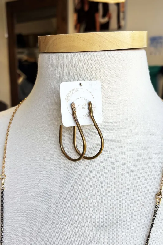 Sheppards Hook - Brass Loop Earrings #303 sold by Anne Mulaire