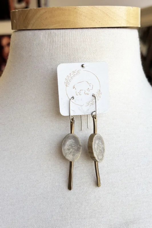 Sheppards Hook - Antler Brass Earrings- #137 sold by Anne Mulaire