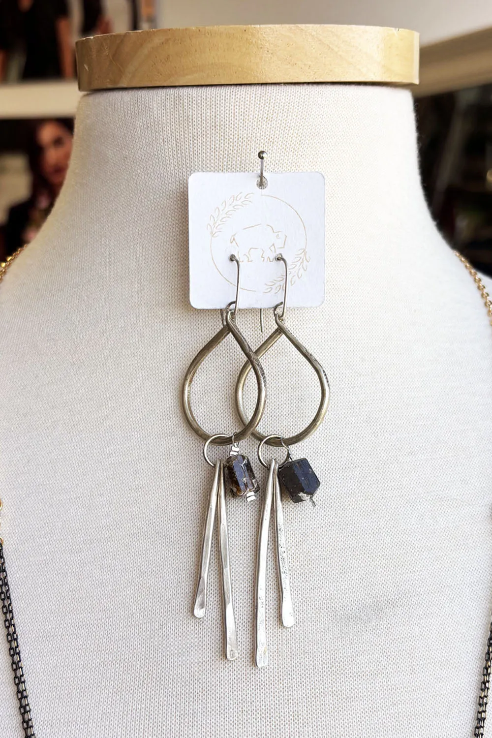 Sheppards Hook - Raindrop Silver Earrings- #124 sold by Anne Mulaire