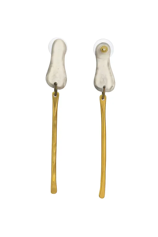Sheppards Hook - Antler Brass Stud Earrings- 101 sold by Anne Mulaire