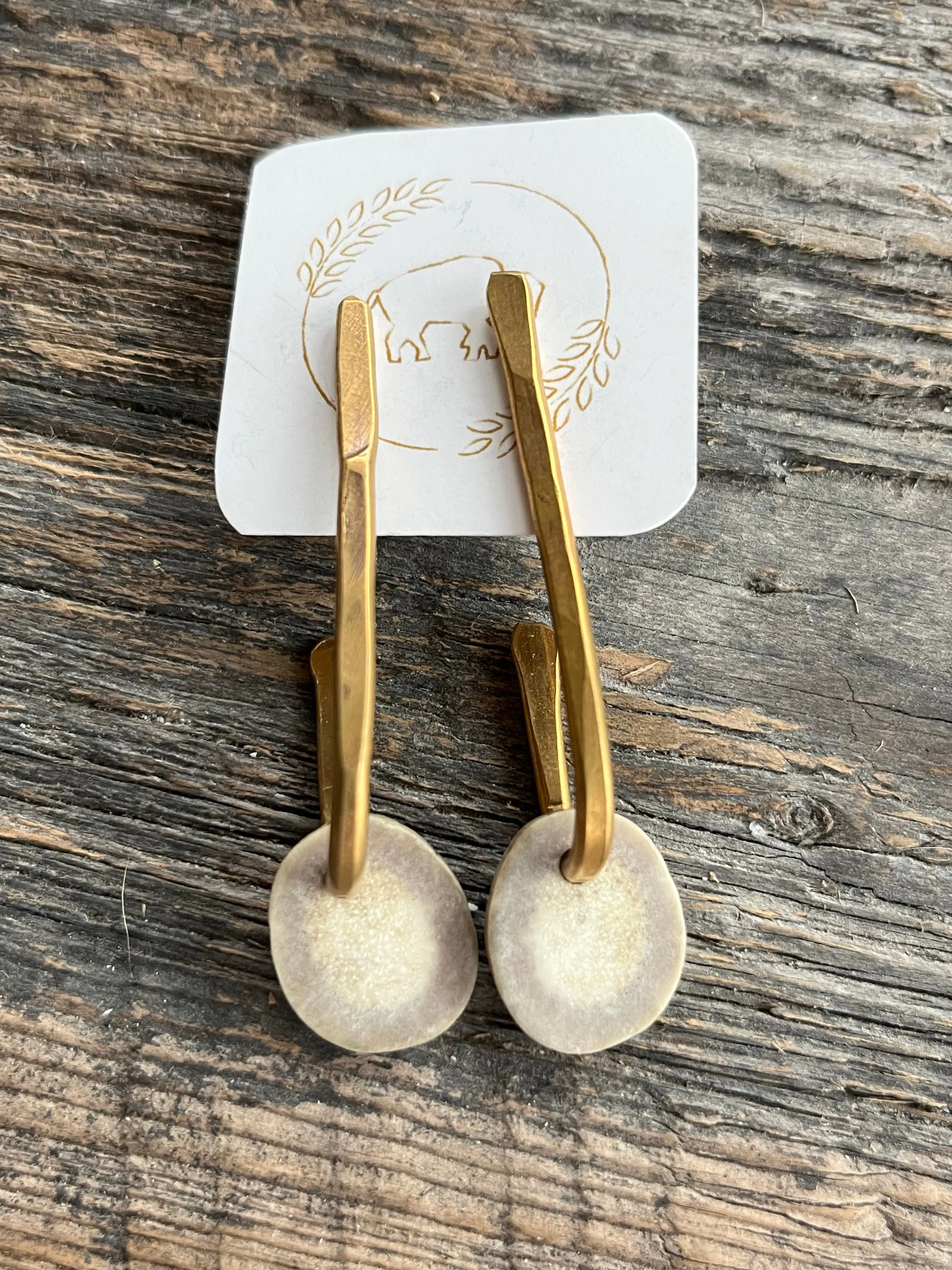 Sheppards Hook - Hook Brass Stud Earrings- #133 sold by Anne Mulaire