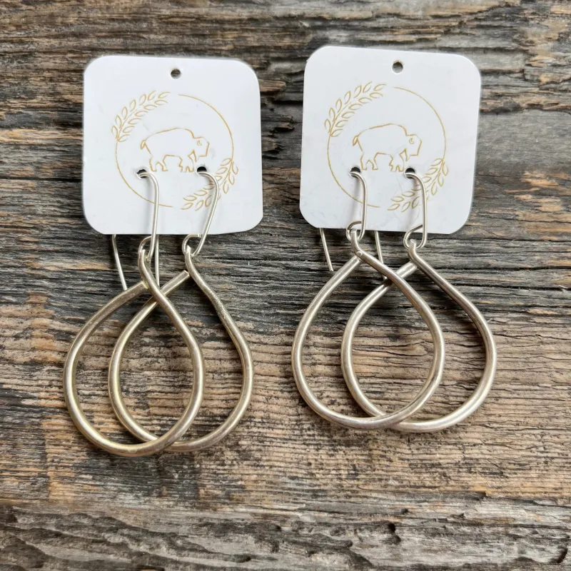 Sheppards Hook - Silver Raindrop Earrings- #13 sold by Anne Mulaire