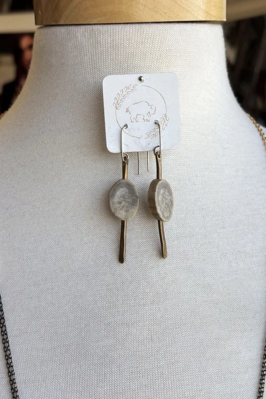 Sheppards Hook - Antler Brass Earrings - SHBEB108 sold by Anne Mulaire