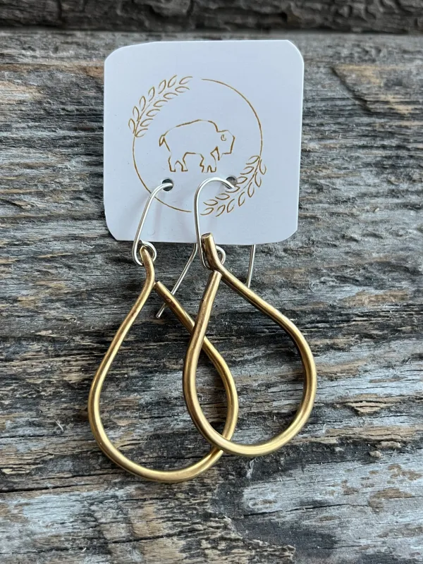 Sheppards Hook - Brass Raindrop Earrings- #12 sold by Anne Mulaire