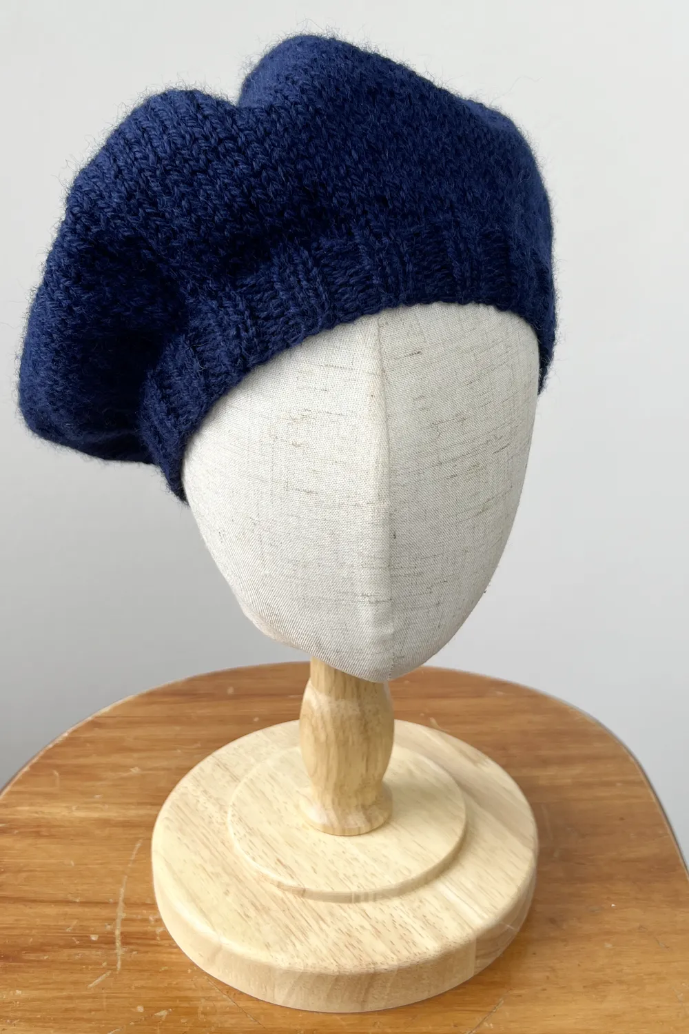 KNITS - 100% Wool Beret Toque- Blue sold by Anne Mulaire