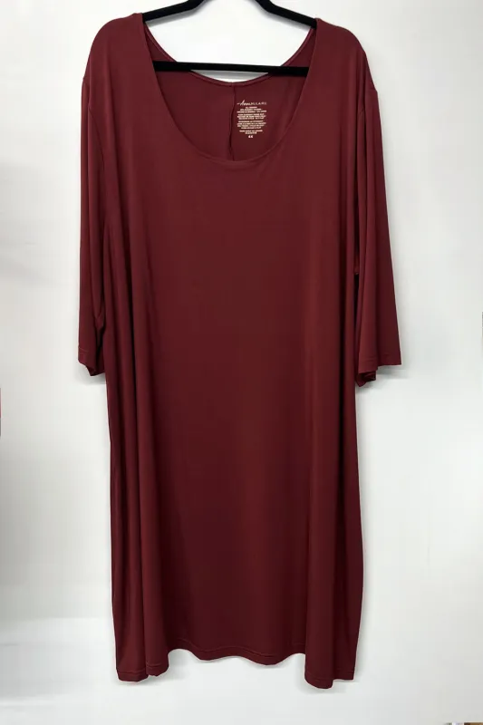 RESALE - Freida Dress- 4X - Maroon - RE523 sold by Anne Mulaire